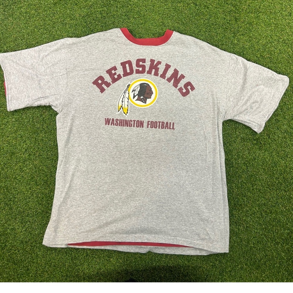 Vintage Washington Redskins Reversible T-Shirt Mens XL Gray Burgundy Football